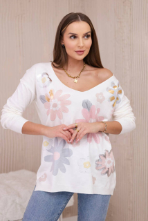#trendy sveter s kvetmi HN003-1, KESI
