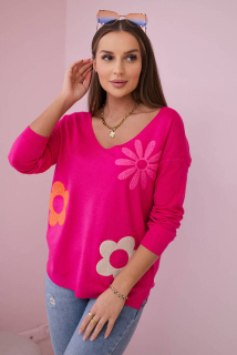 #trendy sveter s kvetmi HN003-2, KESI