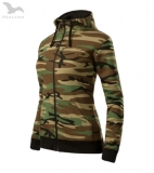 #trendy dámska maskáčová mikina CAMO ZIPPER