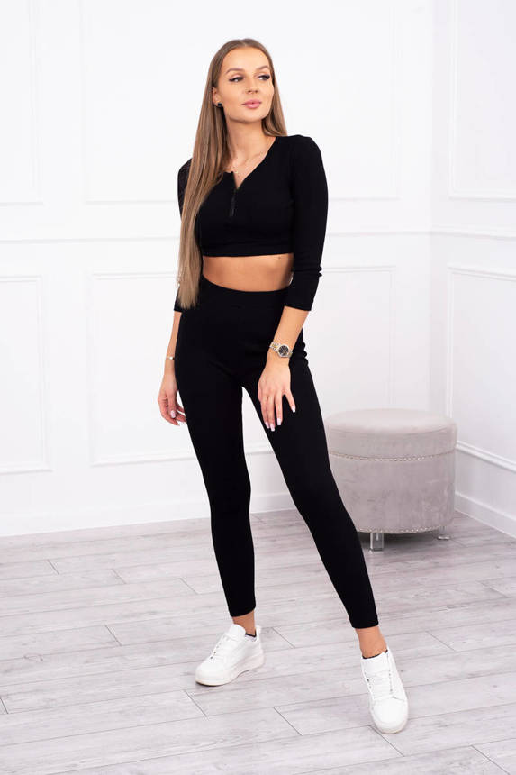 #TRENDY rebrovaný crop top set 9433, KESI