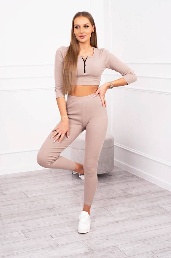 #TRENDY rebrovaný crop top set 9433, KESI