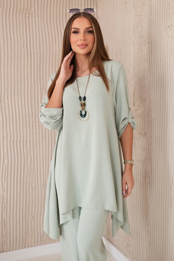 #TRENDY elegantná súprava blúzka+široké nohavice 1025A, KESI