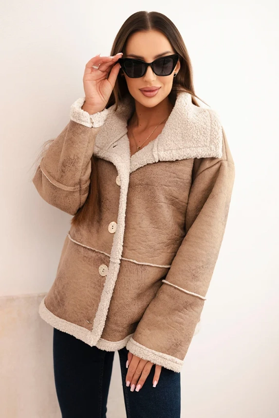 #trendy zimná bunda s kožušinou 5743, KESI
