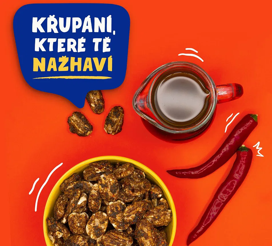Pekanové orechy v sirupe s čili, 200g