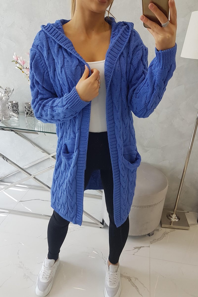 #TRENDY pletený kardigan s kapucňou 2019-24