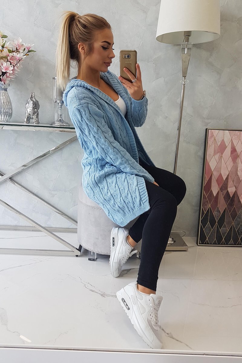 #TRENDY pletený kardigan s kapucňou 2019-24