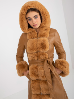 #trendy koženkový kabátik s kožušinou TR060