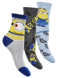 #trendy ponožky pre deti 3-páry, lycencované, MINIONS