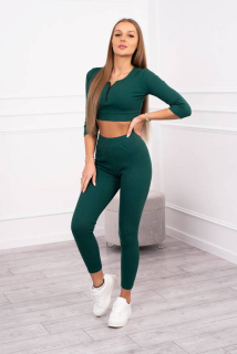 #TRENDY rebrovaný crop top set 9433, KESI