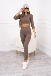 #TRENDY rebrovaný crop top set 9426, KESI