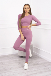 #TRENDY rebrovaný crop top set 9426, KESI