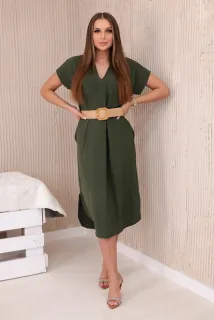 #trendy bavlnené šaty s opaskom 5904, ITALIA FASHION