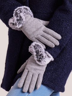 #TRENDY elegantné zimné rukavice, elastické s kožušinkou 