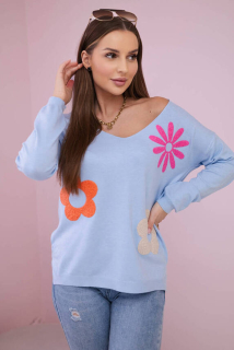 #trendy sveter s kvetmi HN003-2, KESI